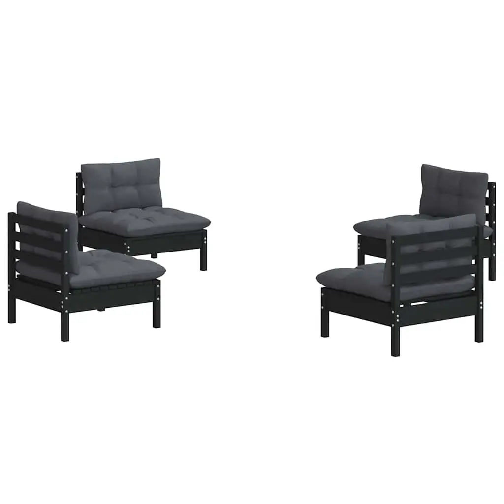 Garden Lounge Set 4 Piece Outdoor Furniture Patio Pinewood with Cushions
