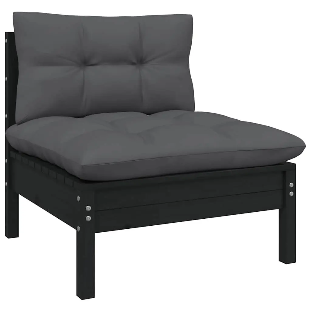 Garden Lounge Set 8 Piece Modular Patio Furniture Pinewood with Cushions