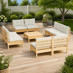 Compact and Stylish 9 Piece Garden Lounge Set