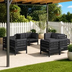 Compact 8 Piece Modular Garden Lounge Set for Outdoors