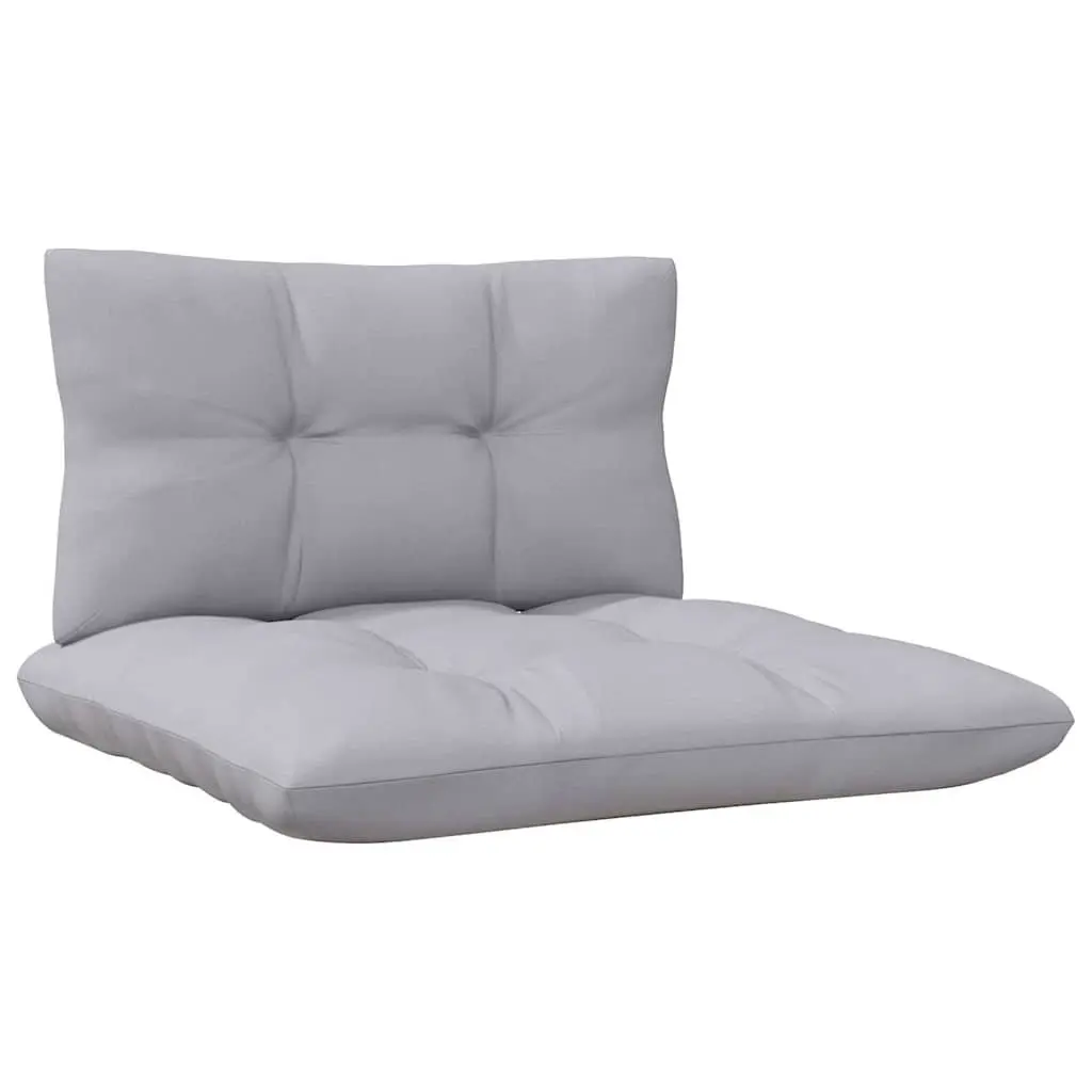 Outdoor Garden Sofa 3-Seater with Grey Cushions Solid Pinewood Patio Furniture