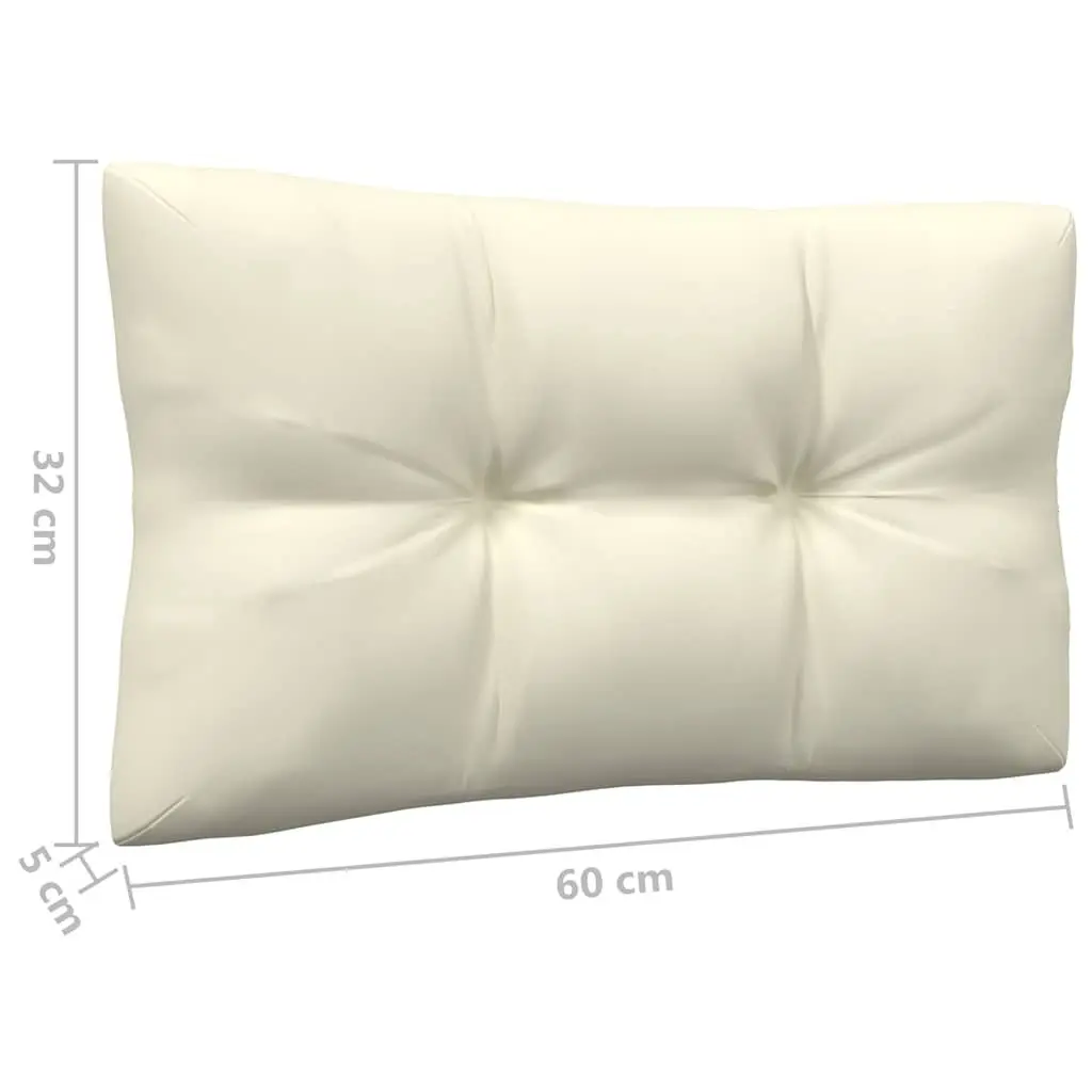 Garden Lounge Set 5 Piece Outdoor Patio Furniture with Cream Cushions Pinewood