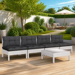 5 Piece Outdoor Lounge Set in Durable Pinewood