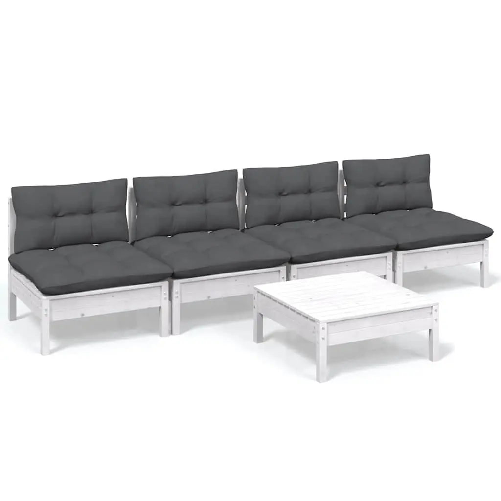 5 Piece Outdoor Lounge Set in Durable Pinewood
