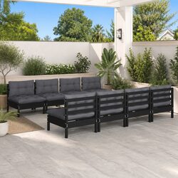 9 Piece Outdoor Lounge Set - Durable Pinewood & Cushions