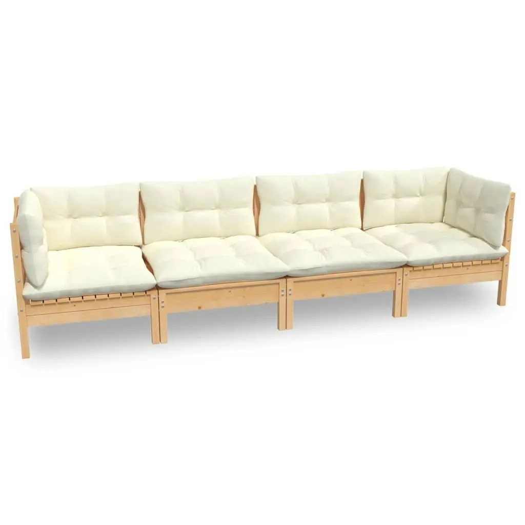 Garden Lounge Set with Cream Cushions