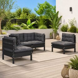 4-Piece Modular Garden Lounge Set with Cushions