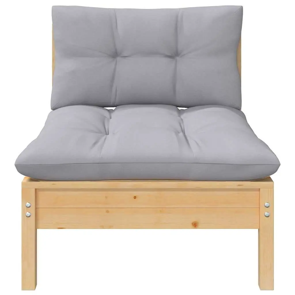Garden Lounge Set 5 Piece Outdoor Patio Furniture Grey Cushions Modular