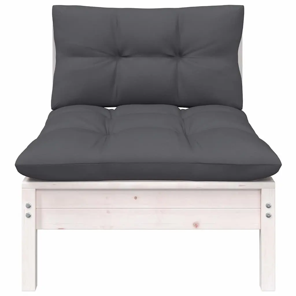 Garden Lounge Set 5 Piece Outdoor Furniture Patio Seating White Cushions