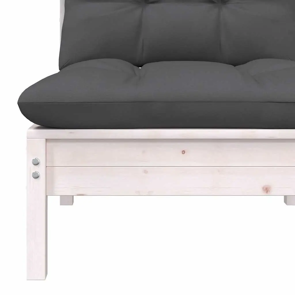 Garden Lounge Set 5 Piece Outdoor Furniture Patio Seating White Cushions