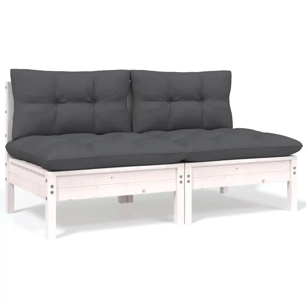 Garden Lounge Set 5 Piece Outdoor Furniture Patio Seating White Cushions