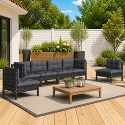 6 Piece Garden Lounge Set: Practical and Stylish