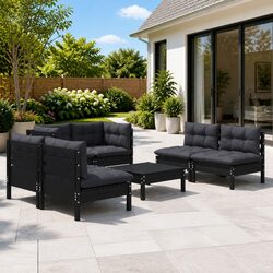 Compact and Reliable 7-Piece Garden Lounge Set