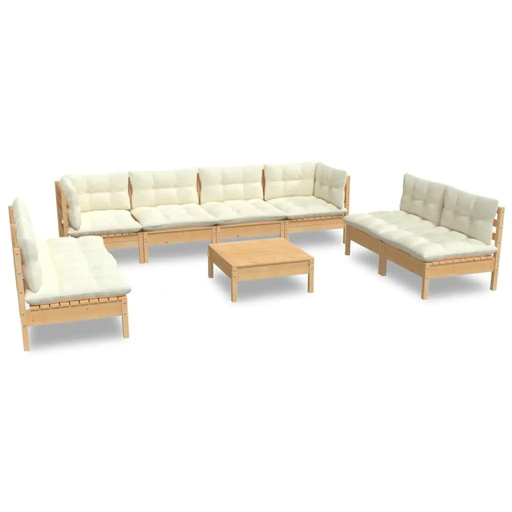 Garden Lounge Set 9 Piece Outdoor Patio Furniture with Cushions Modular