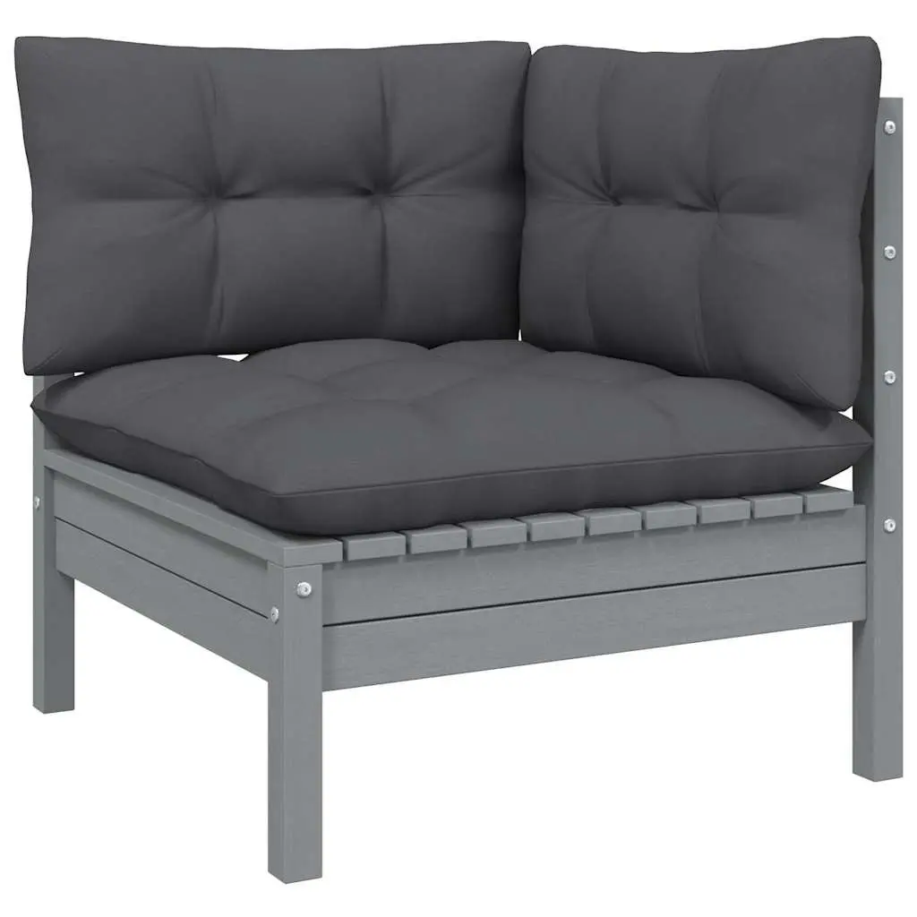 Garden Lounge Set 6 Piece Outdoor Patio Furniture with Cushions Grey