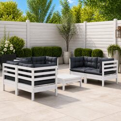 Compact 7-Piece Lounge Set with Cushions for Outdoors