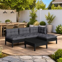 Concise 5-Piece Garden Lounge Set with Cushions