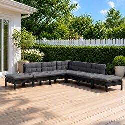 Compact 7-Piece Lounge Set for Outdoor Relaxation