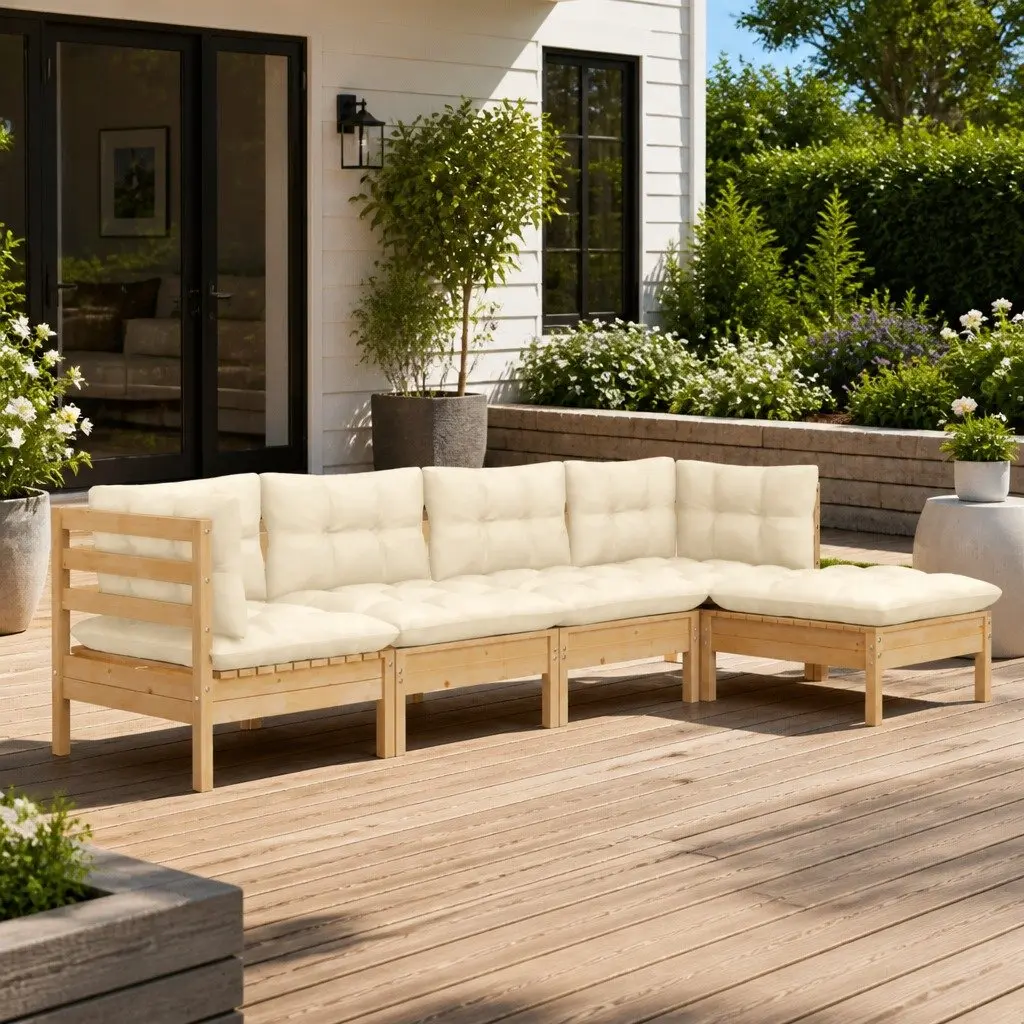 Garden Lounge Set 5 Piece Outdoor Furniture Patio Seating with Cushions