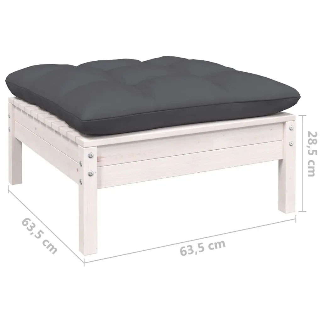 Garden Lounge Set White 5 Piece Outdoor Furniture Patio with Cushions Modular