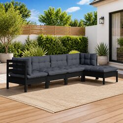Compact 5 Piece Garden Lounge Set with Cushions