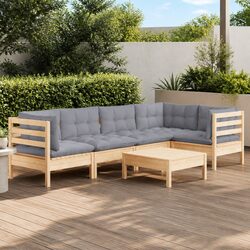 Compact 6 Piece Garden Lounge Set with Comfort Cushions