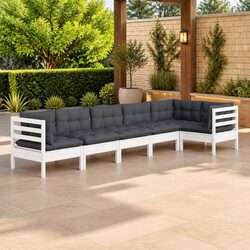 Concise 6-Piece Outdoor Lounge Set with Cushions