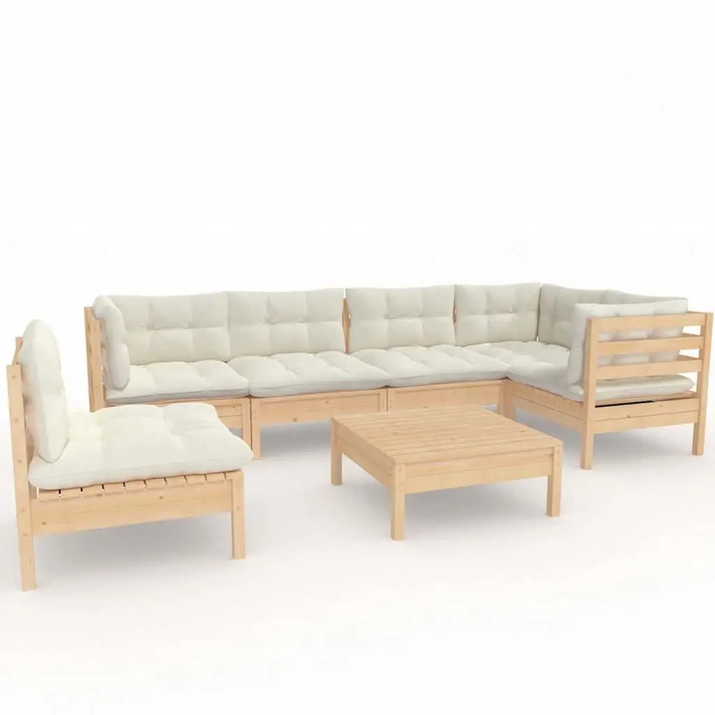 7 Piece Garden Lounge Set with Pinewood Frame