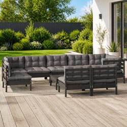 Concise 10 Piece Garden Lounge Set with Comfort Features