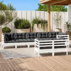 8-Piece Garden Lounge Set with Durable Pinewood and Cushions