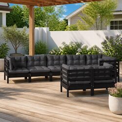 Sturdy 8 Piece Garden Lounge Set with Cushions