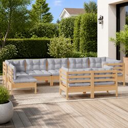 Compact 9-Piece Garden Lounge Set for Your Outdoors