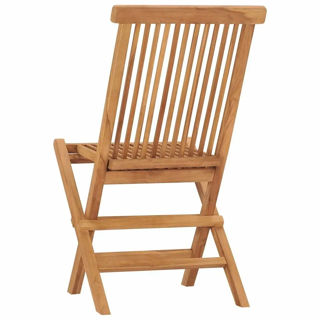 Folding Garden Chairs Brown 6 Piece Solid Teak Wood Outdoor Seating