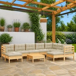 Compact and Stylish 10 Piece Garden Lounge Set