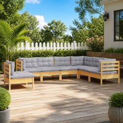 Compact and Sturdy 7 Piece Garden Lounge Set
