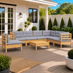 Compact and Strong 8 Piece Garden Lounge Set