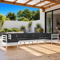 8 Piece Modular Garden Lounge Set with Cushions