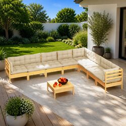Compact 9-Piece Outdoor Lounge Furniture Set