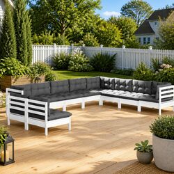 Compact 10 Piece Outdoor Lounge Set with Cushions