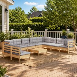 Compact and Stylish Outdoor Lounge Set with Cushions