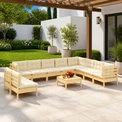 Compact 11 Piece Garden Lounge Set for Outdoor Spaces