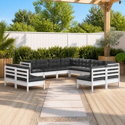 Compact 11 Piece Outdoor Lounge Set with Cushions