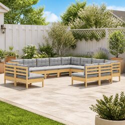 Compact 12-Piece Garden Lounge Set for Outdoor Enjoyment