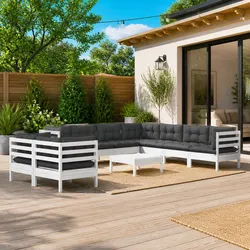 10 Piece Modular Lounge Set for Patio Relaxation with Cushions