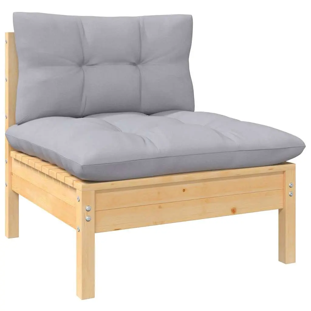 Garden Lounge Set 10 Piece Outdoor Furniture Patio Seating with Grey Cushions
