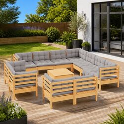 12 Piece Garden Lounge Set - Simple and Sturdy