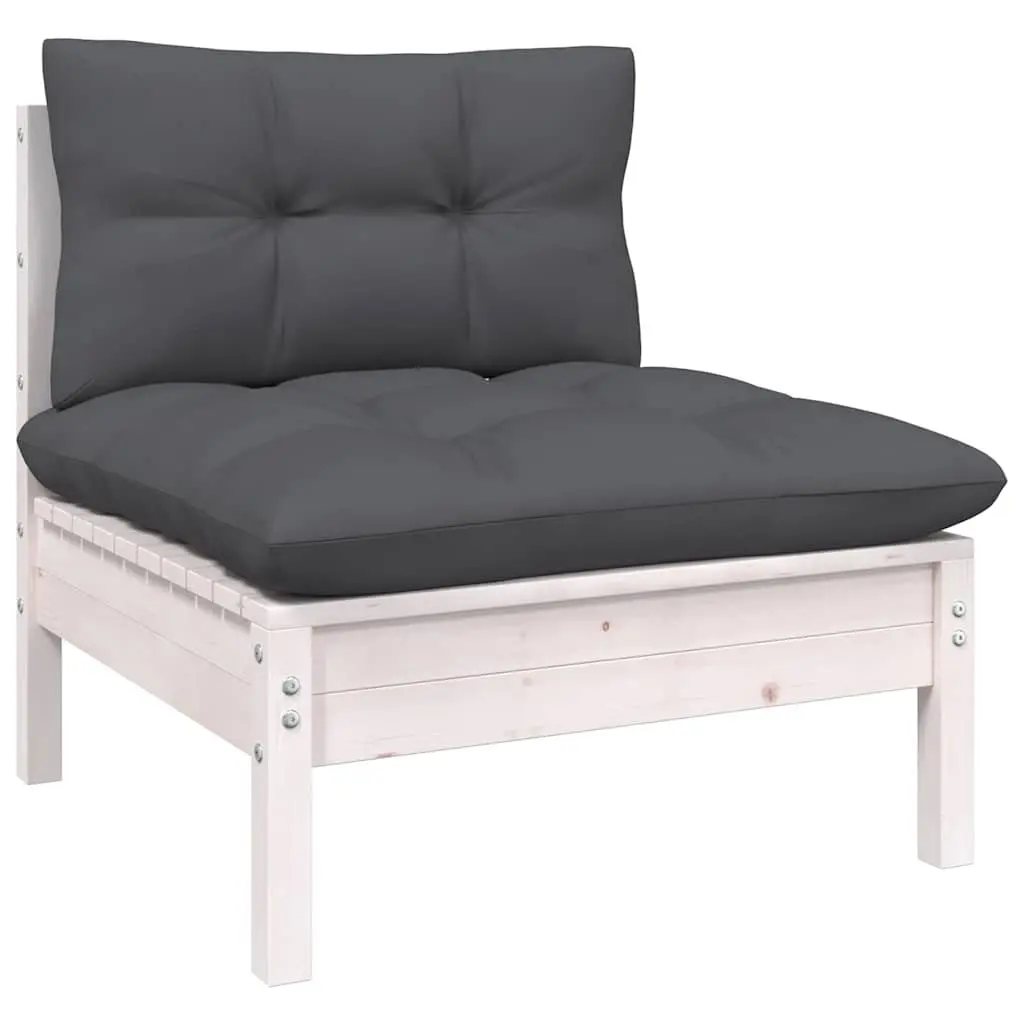 Garden Lounge Set 8 Piece Outdoor Furniture White Cushions Modular Patio