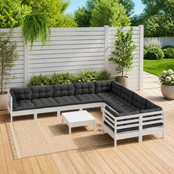 10-Piece Outdoor Modular Lounge Set with Comfort