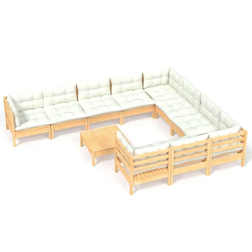 Garden Lounge Set 11 Piece Outdoor Patio Furniture Modular Pinewood with