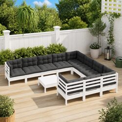 White Pinewood 11-Piece Outdoor Lounge Set - A Confident Choice